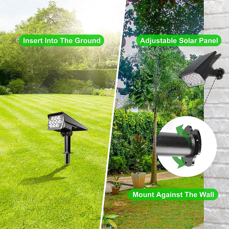 Solar Gartenstrahler LumiRay Set 4er | IP65 Wasserdicht | Automatischer Dämmerungssensor | LED Landschaftsbeleuchtung