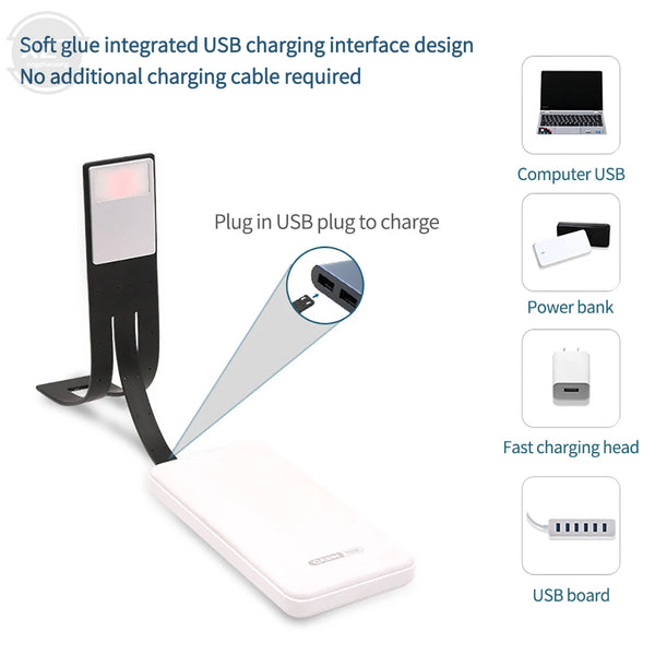 Readelle LED Leselampe mit Clip | USB-aufladbar & 3 Farbmodi | Tragbar & Dimmbar | Für Bücher, eReader & Kindle