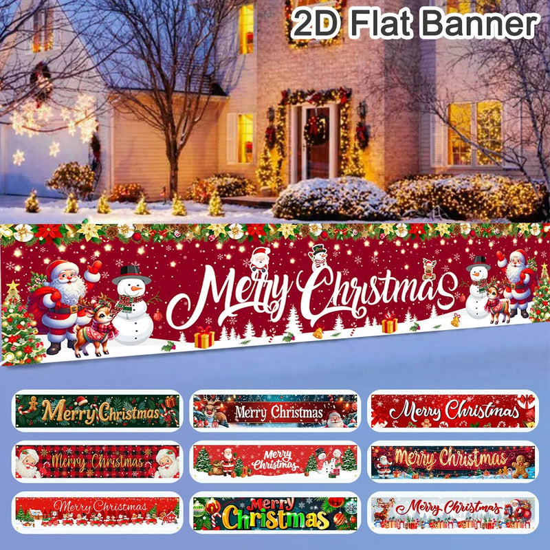 FestiJoy Weihnachts-Banner | Merry Christmas & Happy New Year 2025/2026 | Outdoor & Indoor Deko | Wetterfest & Wiederverwendbar