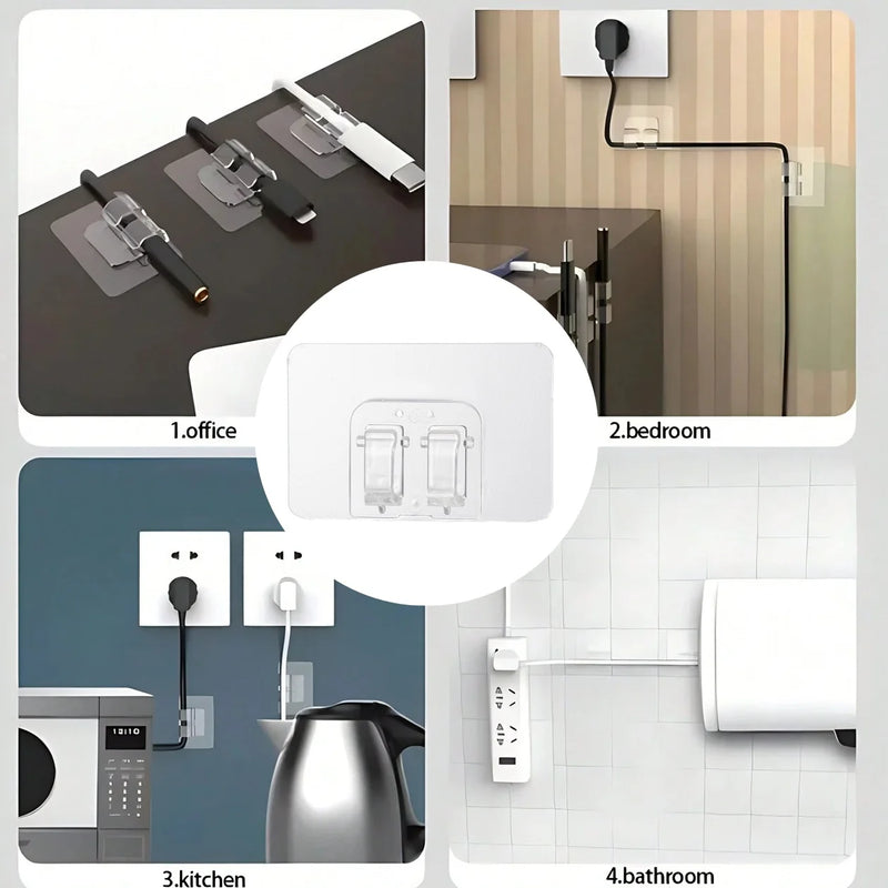 Selbstklebende Haken CLIPNOVA ClearFix | 20/40 Stück | Transparent & Rückstandslos | Outdoor & Indoor | Lichterketten, Kabel & Deko
