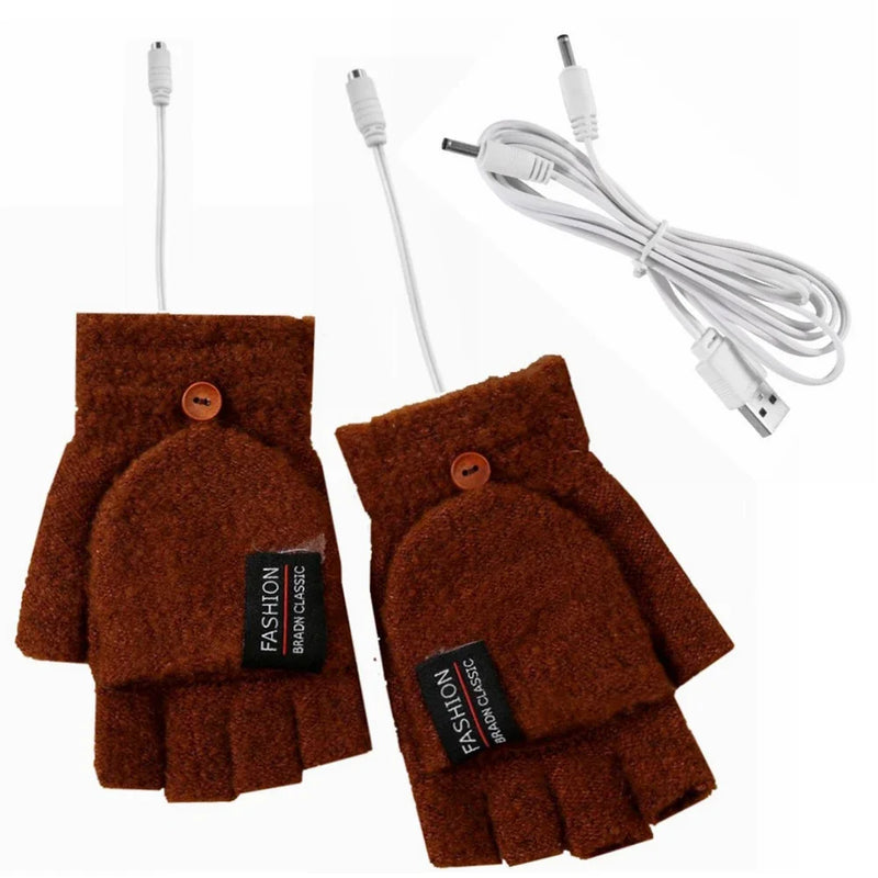 ThermoLoom USB Heizhandschuhe | 3 Wärmestufen | Weiches Strickmaterial | Unisex Einheitsgröße
