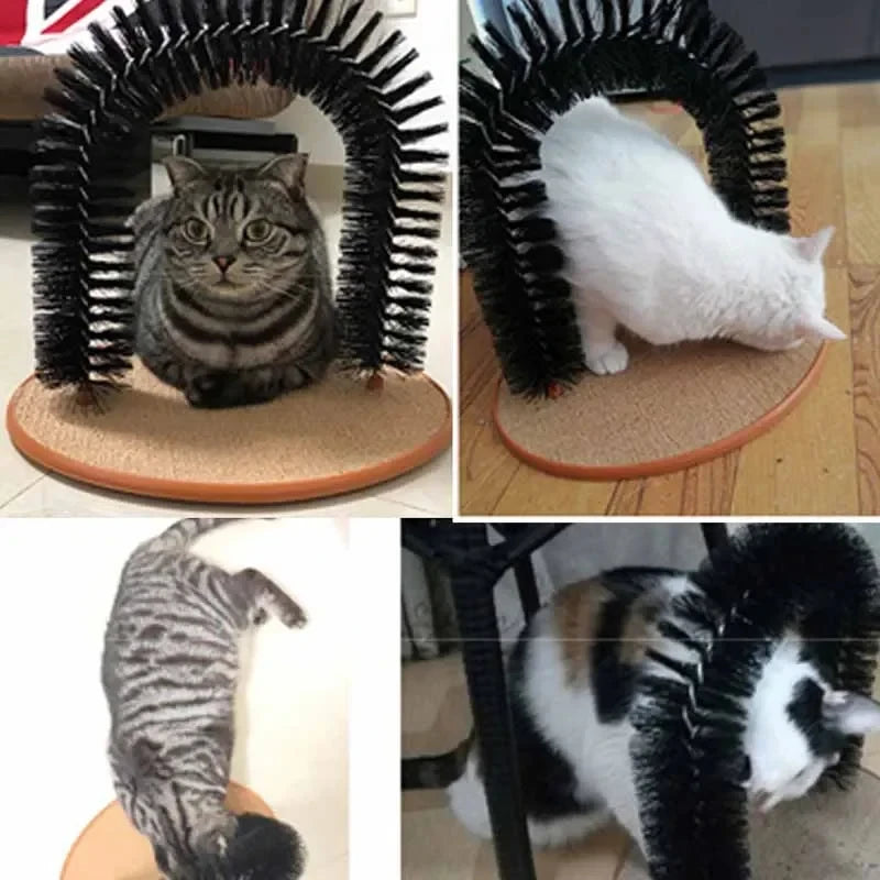 Katzen-Selbstbürste GroomiArc Deluxe | Massage & Fellpflege in einem | Abnehmbar & leicht zu reinigen | Schwarz