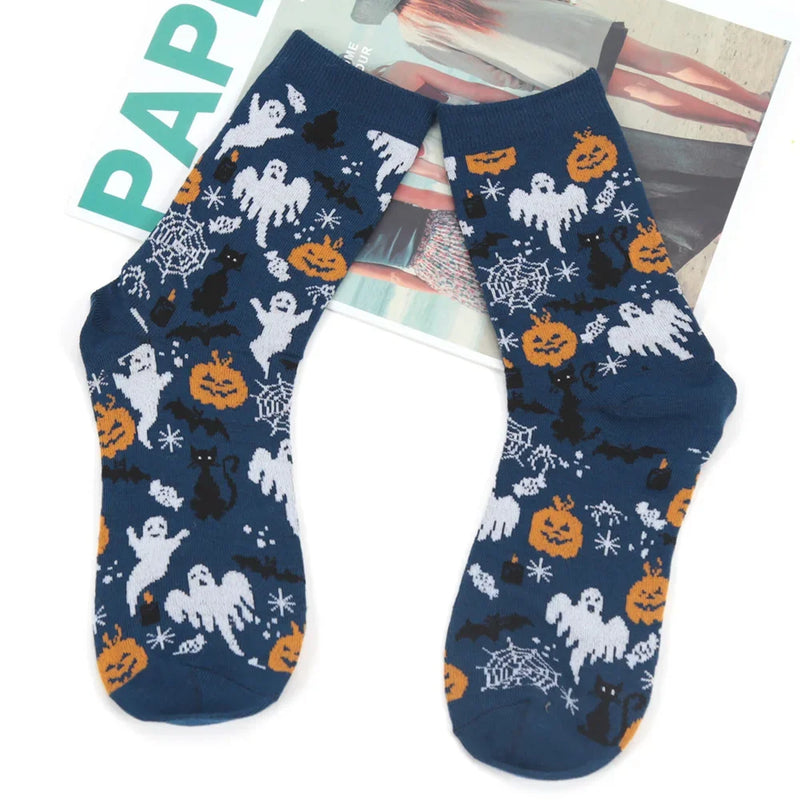 SpookySteps | Halloween Socken | Unisex | Knochen & Spinnennetz Design | EU 36–43