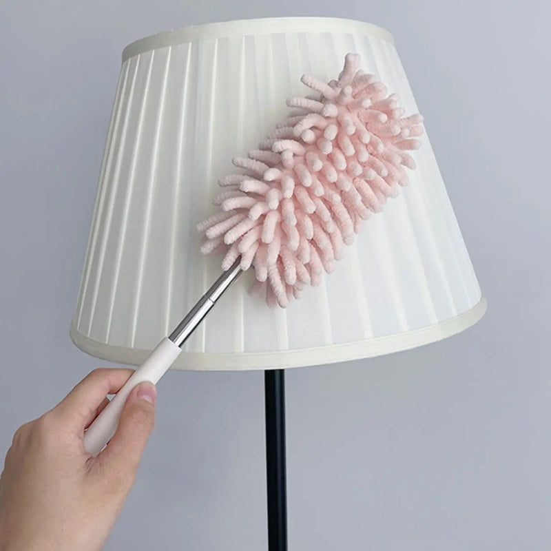 DUSTELLA Teleskop-Staubwedel | Verlängerbar auf 80 cm | Mikrofaser-Chenille & Edelstahlgriff – Für Decke, Möbel & Ecken