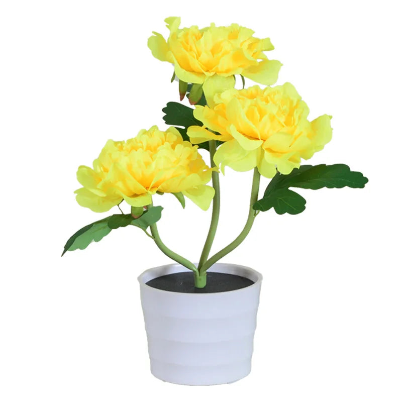Lumflora Solar Bonsai Leuchte | LED Pfingstrose | Kabellos & Wetterfest | 35 cm Höhe