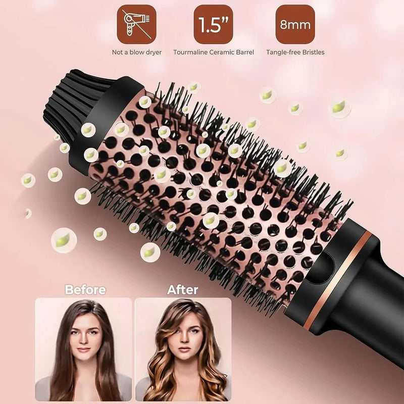 Stylique 3-in-1 Ionen-Haarglätter & Lockenstab | Glätten, Wellen, Volumen | Anti-Verbrühungs-Bürste