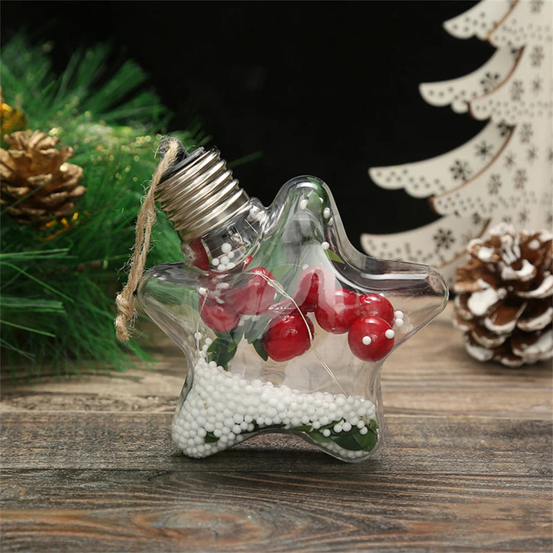 LED Weihnachtsstern Ornament | Transparent | Warmes Leuchten | 10 cm
