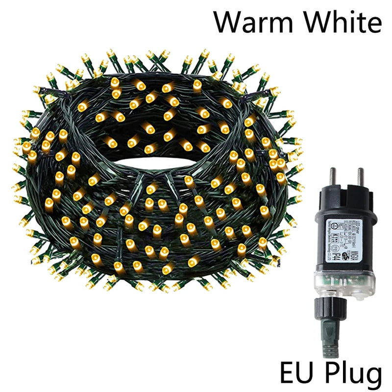 Lumivine | LED Lichterkette Außen | 8 Modi & Fernbedienung | Warmweiß oder Bunt | Wasserdicht 12–102 m