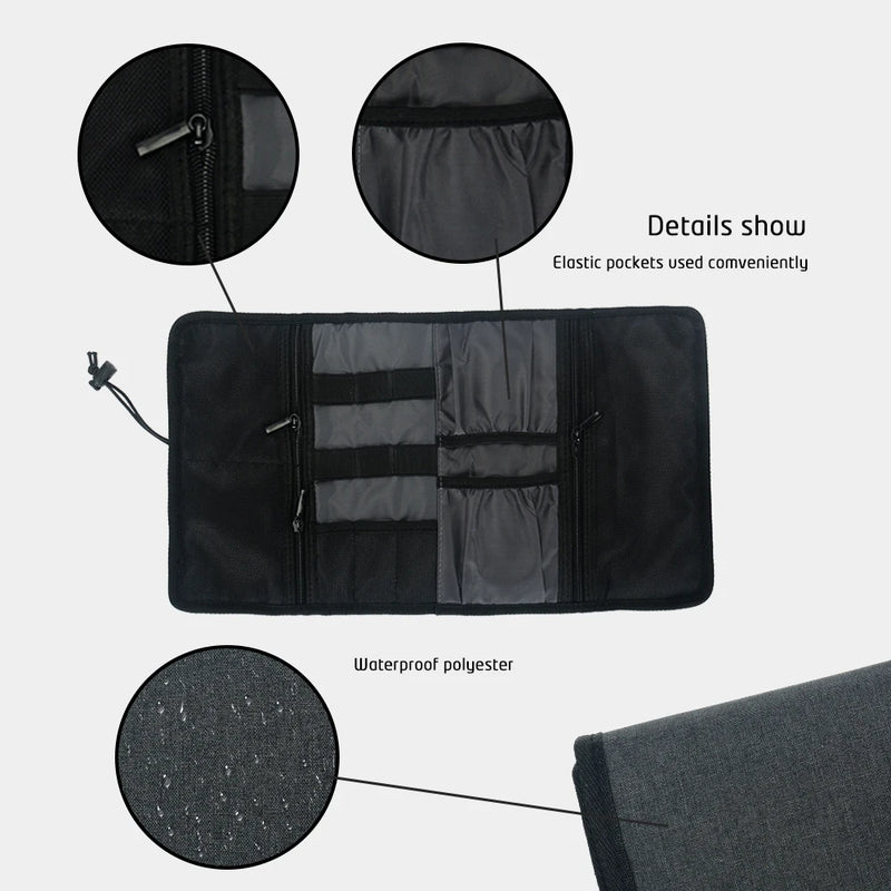 Traviloq Kabeltasche Reise Organizer | Wasserdicht & Stoßfest | Leicht & Kompakt | Nylon 24×11×3 cm
