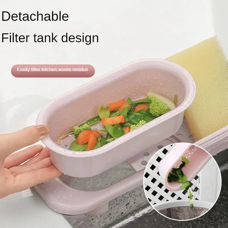 Sinkura FlexDry Organizer Verstellbares Spülbecken-Abtropfregal mit Handtuchhalter | Teleskopisch & belüftet