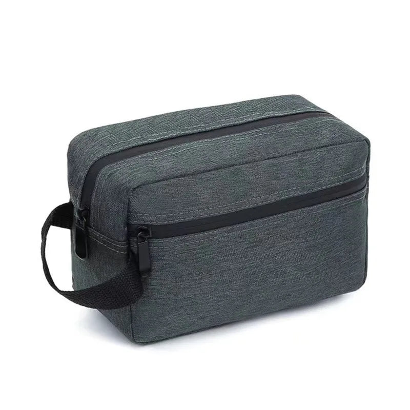 Nylonéa Kulturbeutel Unisex | Wasserabweisend | Canvas-Design mit Ledergriff | Für Reise & Alltag