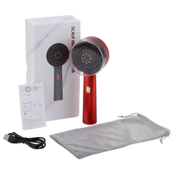 ScalpViva Kopfhautmassagekamm | Rotes LED-Licht & Mikrostrom | 3 Modi & Serumfunktion | Kabellos & Wiederaufladbar