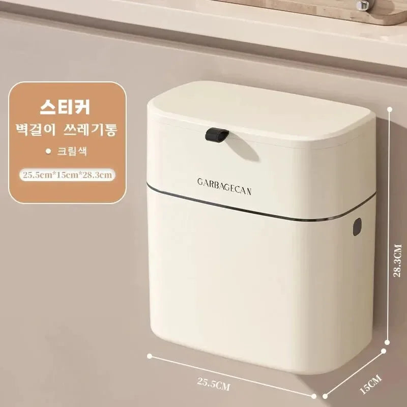 Hängender Mülleimer CleanFold SquareBin | Mit Klappdeckel & großer Kapazität | Für Bad, Küche & WC | 25,5 × 15 × 28,3 cm