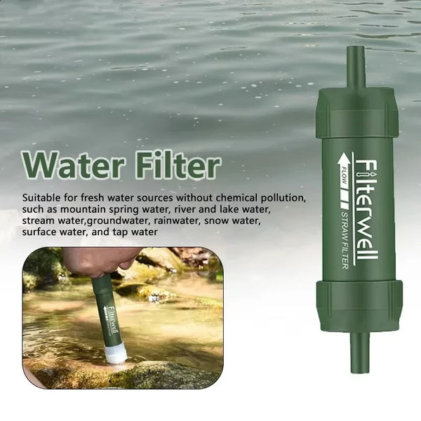 AquaTrail Pro | Outdoor Wasserfilter-Trinkhalm | Tragbarer Wasserreiniger für Camping & Notfälle | Filtert bis zu 4000 L