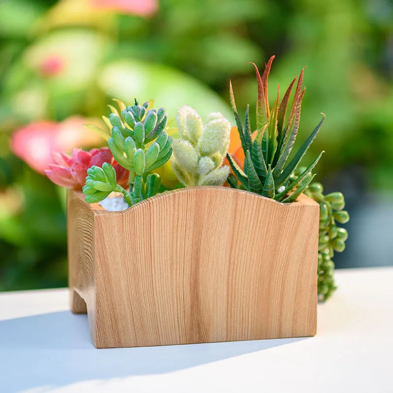 TimeBloom | Vintage Tischuhr mit Blumentopf | Kreatives Deko-Element aus Harz | Antik-Stil für Wohnzimmer