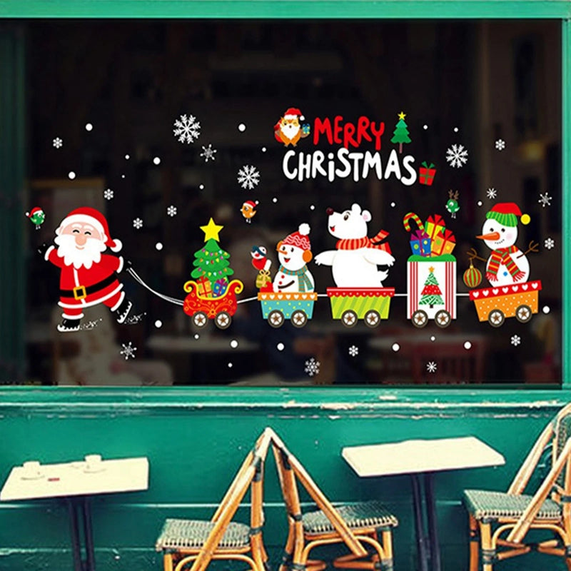Festivia Weihnachtsfensteraufkleber | Wand- & Fensterdeko „Merry Christmas“ | Abnehmbare Weihnachtssticker für Zuhause | 2024–2025 Deko & Geschenkidee