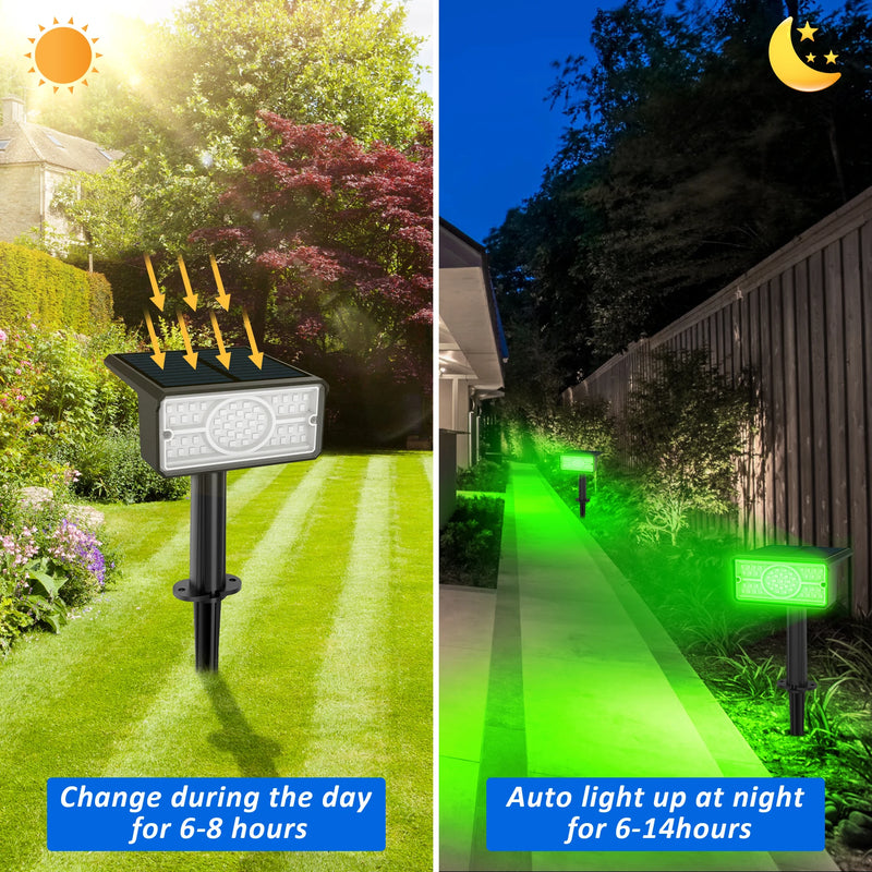 Solara LED Solarstrahler | 4 Lichtfarben | 49 LEDs | IP65 Wasserdicht | Energiesparend mit Solarpanel