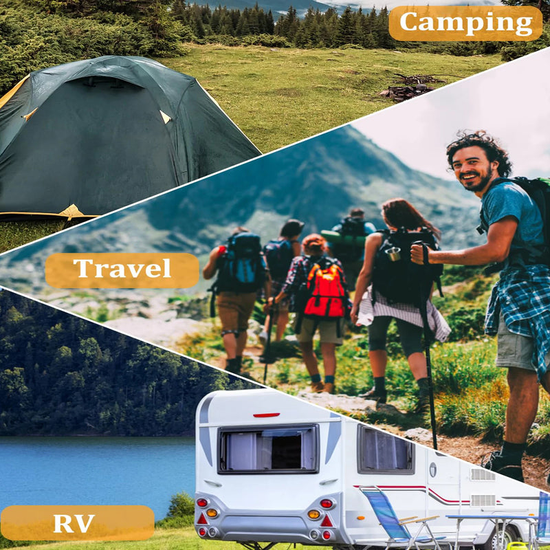 Tragbare Wäscheleine TravelTendu | 10 m ausziehbar mit 10 Stoppern | Für Camping, Balkon, Bad & Outdoor-Abenteuer