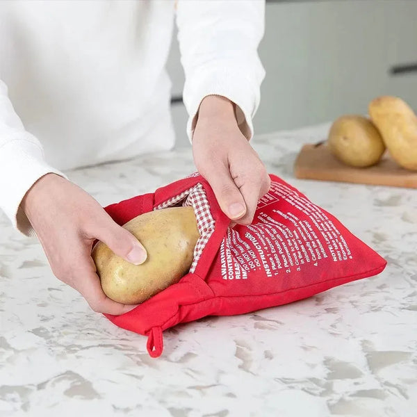 Mikrowellen-Kartoffelbeutel QuickTato | Für Ofenkartoffeln in 4 Minuten | Wiederverwendbar & Waschbar | 19 × 25 cm