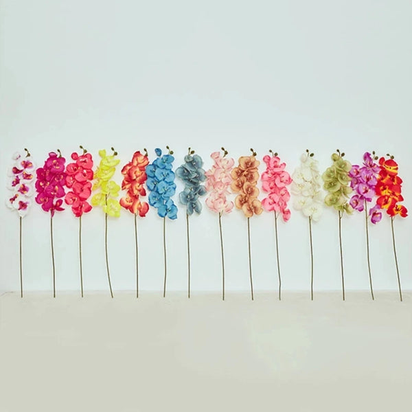 Künstliche Schmetterlings-Orchidee | 8 Blüten | Seide | 68–105 cm | Hochzeit & Wohn-Deko