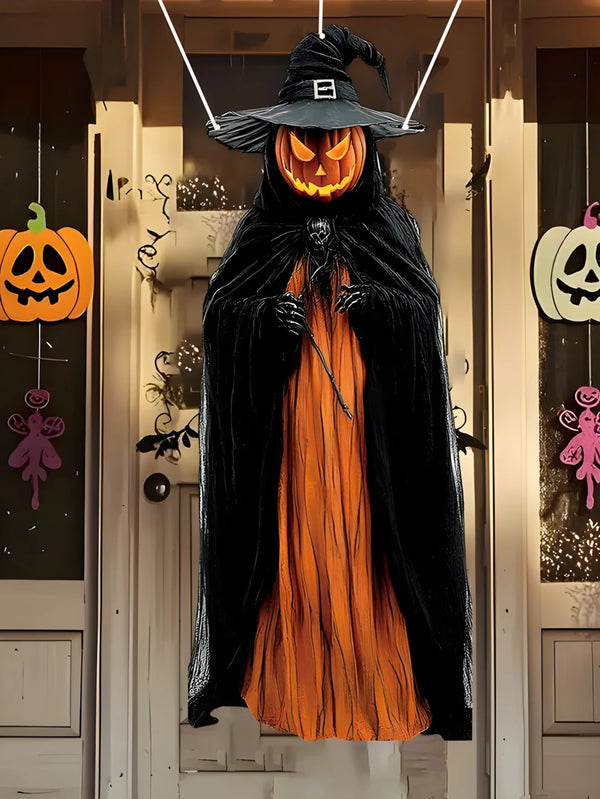 ShadowPumpkin Halloween Hängedeko | Böser Kürbismann | 2D Hintergrundstoff | Für Innen & Außen