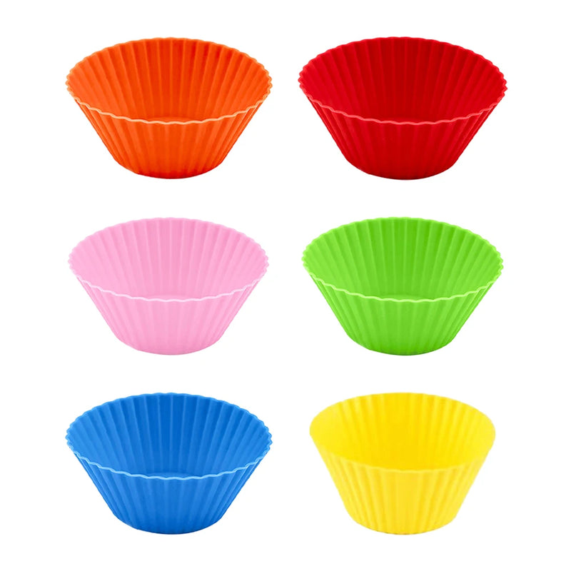 BakeLino SoftCup Wiederverwendbare Silikon-Muffinförmchen 12 Stück | Antihaft-Backformen für Cupcakes, Desserts & Pudding | Spülmaschinen- & ofenfest