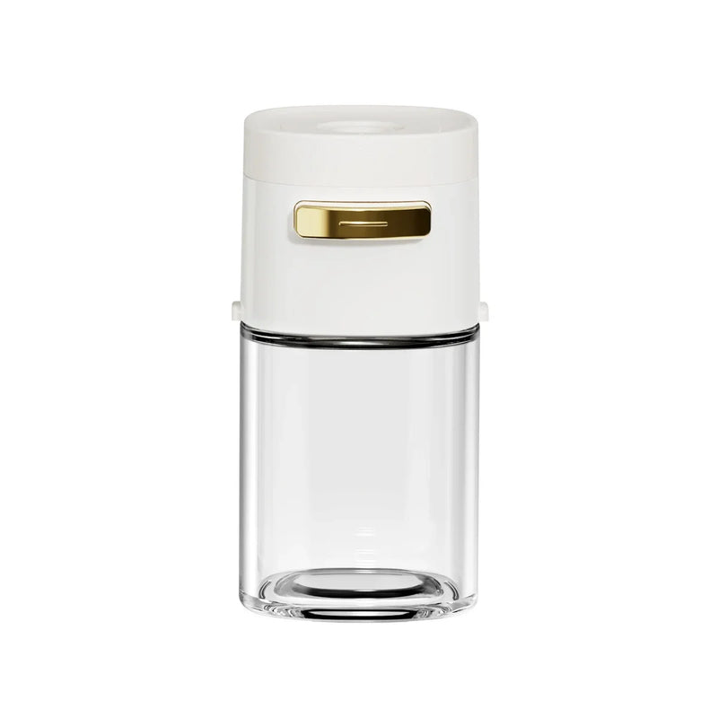 Dosario Gewürzstreuer aus Glas 180 ml | Dosierfunktion per Knopfdruck | Salz-/Zucker-/Pfefferstreuer | Hygienisch & Hitzebeständig