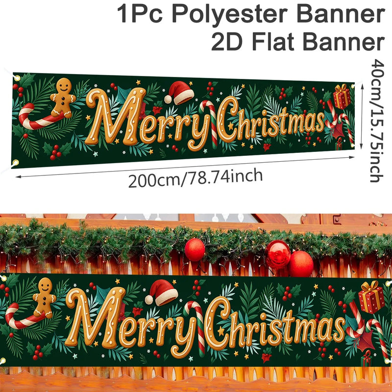 FestiJoy Weihnachts-Banner | Merry Christmas & Happy New Year 2025/2026 | Outdoor & Indoor Deko | Wetterfest & Wiederverwendbar