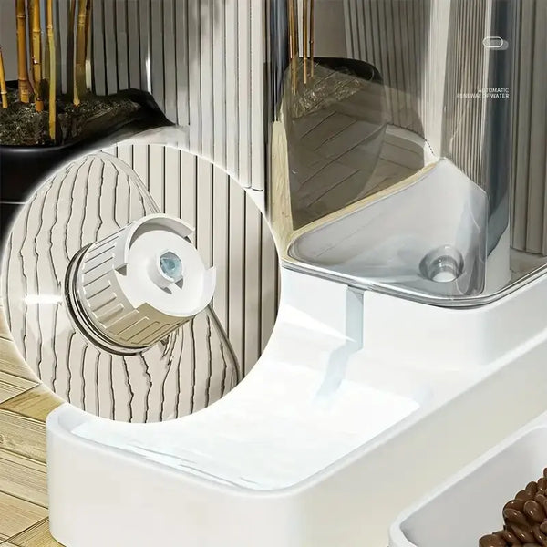 PetFlow Duo | 2-in-1 Futter- & Wasserspender für Haustiere | Automatischer Schwerkraftspender | 3,8 L Kapazität | Für Katzen & kleine Hunde