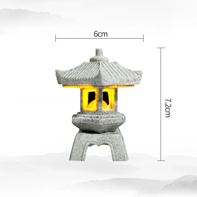 Mini-Pagode ZenStone | Sandstein-Dekoration | Für Garten, Bonsai & Zen-Oasen | Handgearbeitet