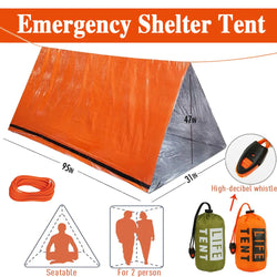 ResQtent Notfallzelt für 2 Personen | Ultraleichtes Rettungszelt mit Mylar-Isolierung | Wind- & wasserdicht | Kompakt für Outdoor, Auto & Survival-Kit
