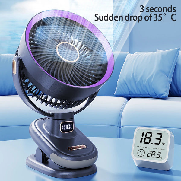 ClipVent Pro | Verstellbarer Clip-Ventilator | 5 Geschwindigkeiten | Digitalanzeige & Flüsterbetrieb