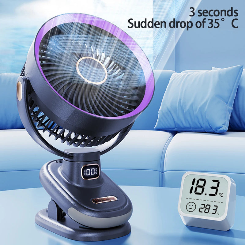 ClipVent Pro | Verstellbarer Clip-Ventilator | 5 Geschwindigkeiten | Digitalanzeige & Flüsterbetrieb