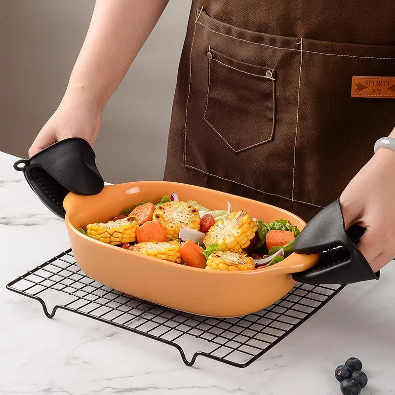 Silikon Topfhandschuhe GRIPPURA Duo | Hitzebeständig & Rutschfest | 2er-Set Mini-Ofenhandschuhe | Für Kochen & Backen
