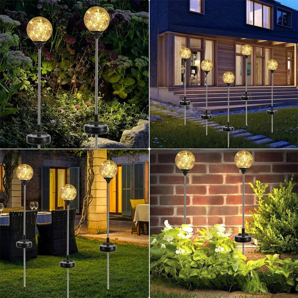 Lunova GlowSphere Solar-Kugel-Gartenleuchte 70 cm | LED-Landschaftslicht | Erdspieß | Wetterfest