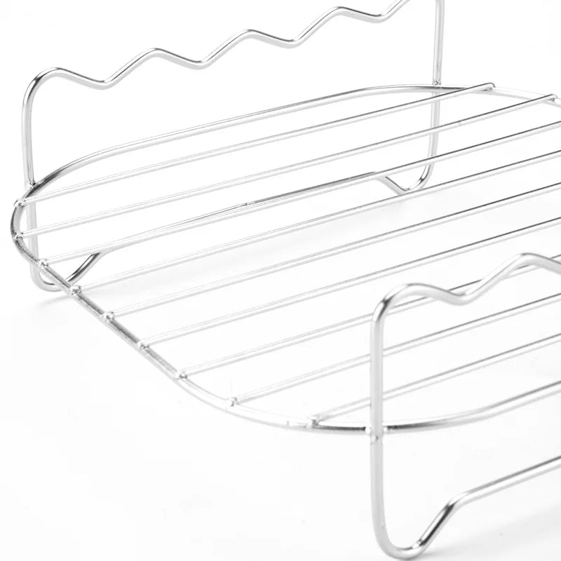Grillvaro AllGrillPro BBQ Grill-Set aus Edelstahl | Mit Spießen & Halterung | Für Grill, Airfryer & Dampfgarer | Outdoor & Küche