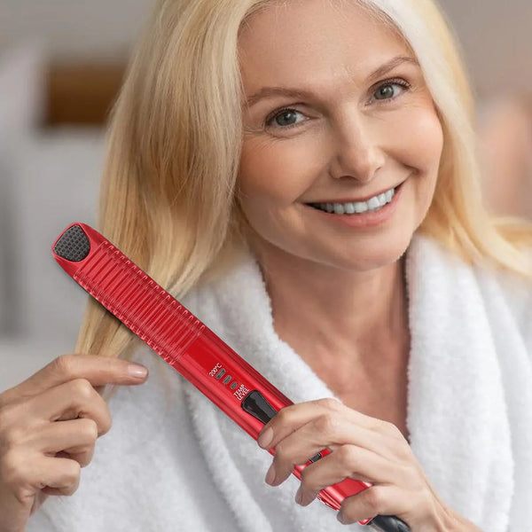 Mobiler Stylingstab STYLOVIA | 3-in-1 Glätten, Locken & Föhnen | USB-Aufladbar | 20×3,5×2,5 cm | Für Unterwegs & Zuhause