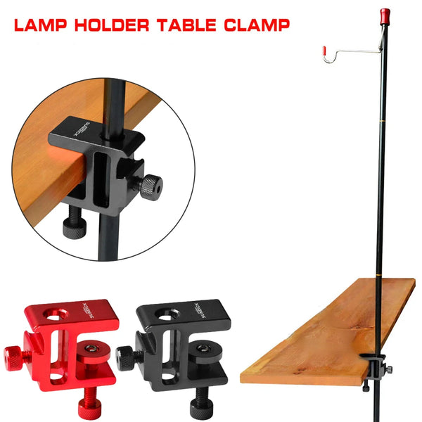 ClampLite Tischklemme für Lampenständer | Höhenverstellbare Aluminium-Halterung | Für Campinglampen & Outdoor-Beleuchtung | Für Tische bis 3 cm Stärke
