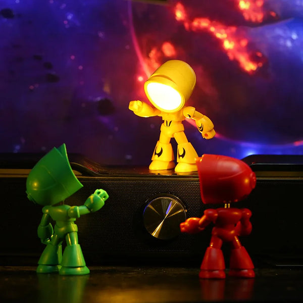 Lumipo Mini-Tischlampe | Cartoon-Design & Faltbar | Warmes LED-Licht | Batteriebetrieben | 9,5×5,7 cm