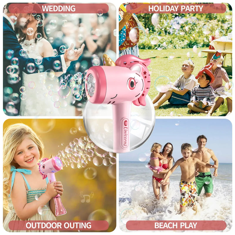 Automatischer Seifenblasenstab UniMagic Bubble Wand | Mit Lichteffekten | Für Kinder & Kleinkinder | Perfekt für Garten & Sommerpartys