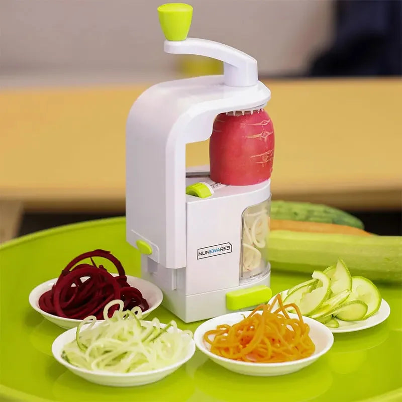Gemüseschneider SpiralPro 4-in-1 | Vertikaler Spiralschneider mit Saugfuß | Für Zoodles, Salate & Gemüse-Spaghetti