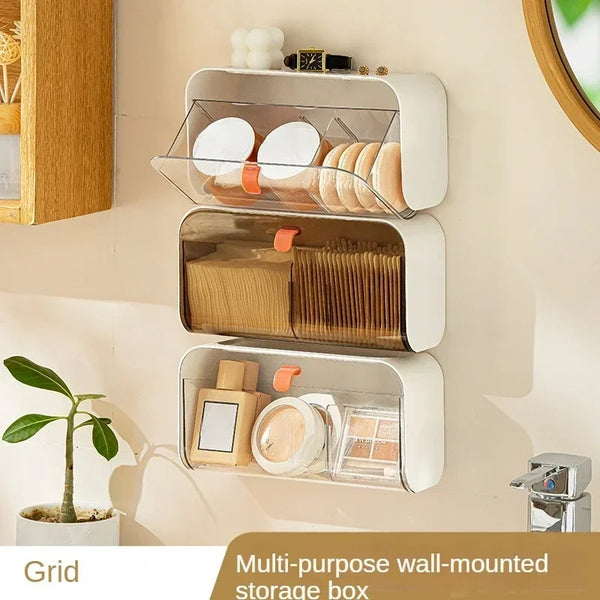 KlarStil Toiletten Aufbewahrungsbox | Wandmontage | Staubdicht & Selbstklebend | Makeup & Schmuck Organizer