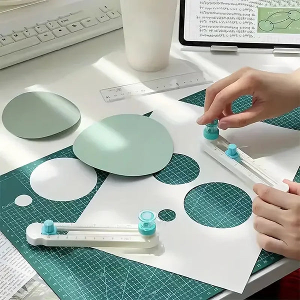 CutCirco Kreis-Schneider | 2–20 cm Ø | Präzises Bastelwerkzeug für Papier, Fotos & Karton | 360° drehbar