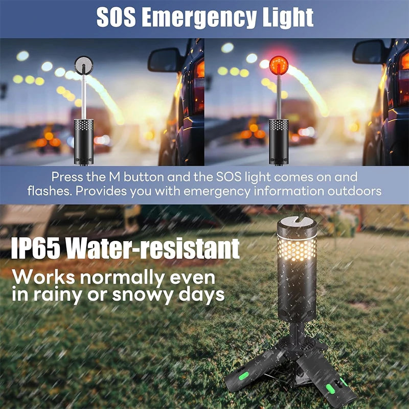 LumaPeak Campinglampe | 10.000 mAh Akku | Teleskop-Design & Stativ | Dimmbar mit SOS-Funktion | Outdoor & Notfalllampe