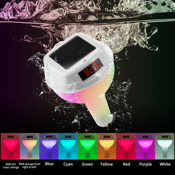 AquaSense SolarTemp Intelligentes Solar-Poolthermometer mit LED-Anzeige & 100 m Funk