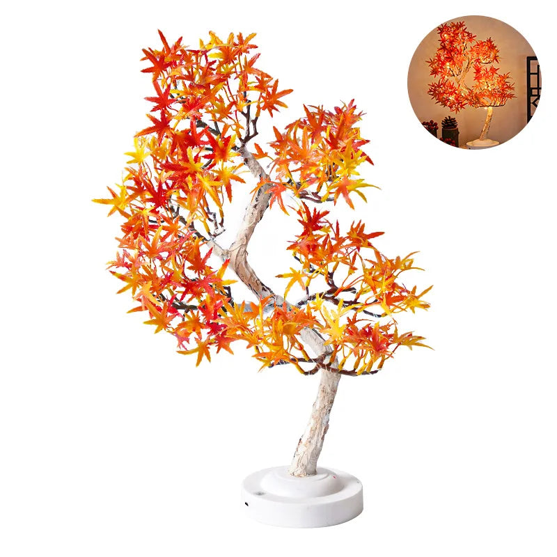 LED Ahornbaum Lampe | Deko Bonsai mit Lichtern | USB/Batterie | Herbst & Tischdeko