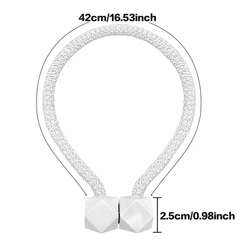 Magrovia Gardinenhalter mit Magnet | 2er-Set | Dickes Seil-Design & Starker Halt | Für Wohnzimmer, Schlafzimmer & Küche
