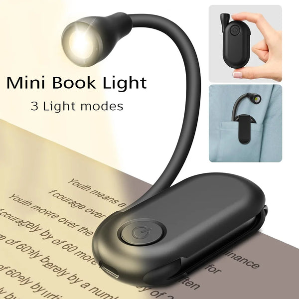 Mini LED Lampe ClipBright | Tragbare USB-Leselampe & Notlicht | 400–500 mAh Akku | 1000 Lumen | Dimmbar