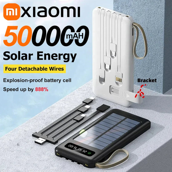 Voltaro SolarCore 50K Solar-Powerbank 50.000 mAh | Mit Campinglicht, 4 Ladekabeln & Dual USB | Schnellladefunktion & Outdoor-tauglich