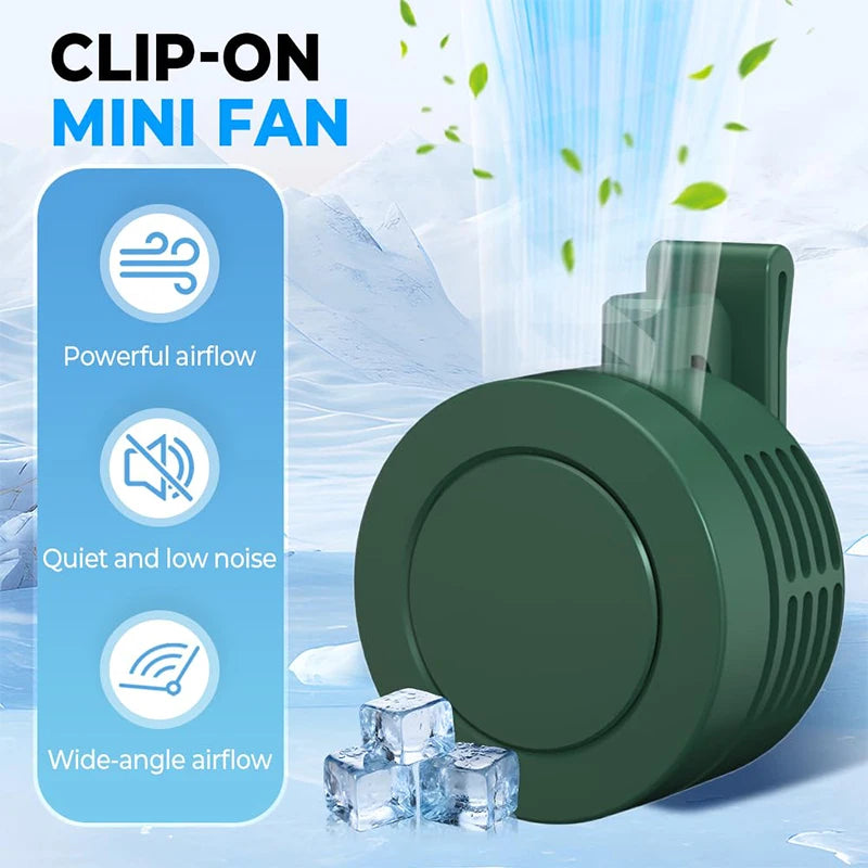 BreezeClip Mini Ventilator | USB-Aufladbar & Geräuscharm | Ohne Rotorblätter | Zum Anclippen an Shirt, Gürtel oder Hals